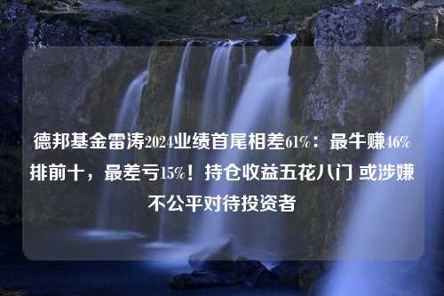 德邦基金雷涛2024业绩首尾相差61%：最牛赚46%排前十，最差亏15%！持仓收益五花八门 或涉嫌不公平对待投资者